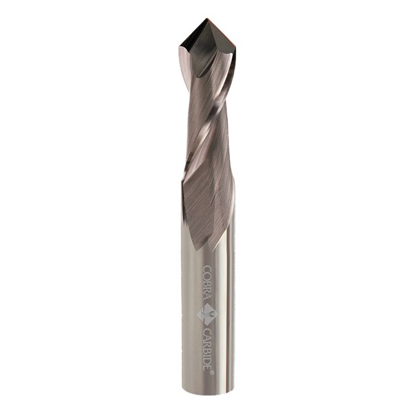 Cobra Carbide Endmill, 90 Deg Drill Point Uncoated, 1/8, Number of Flutes: 2 - 15412