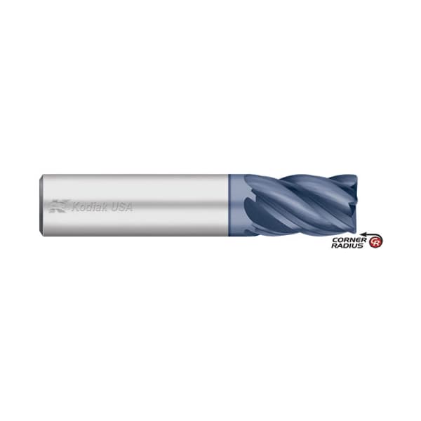 Kodiak Cutting Tools 3/4 VI Pro Carbide Endmill 5 Flute Stub ALCRO-MAX w/Corner Radius - 5557250