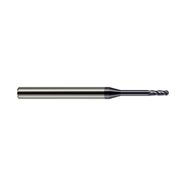 Harvey Tool 1/16 Cutter dia. x 0.1860 in. x 1/2 in. Reach Carbide Ball End Mill, 4 Flutes, AlTiN Coated - 734962-C3