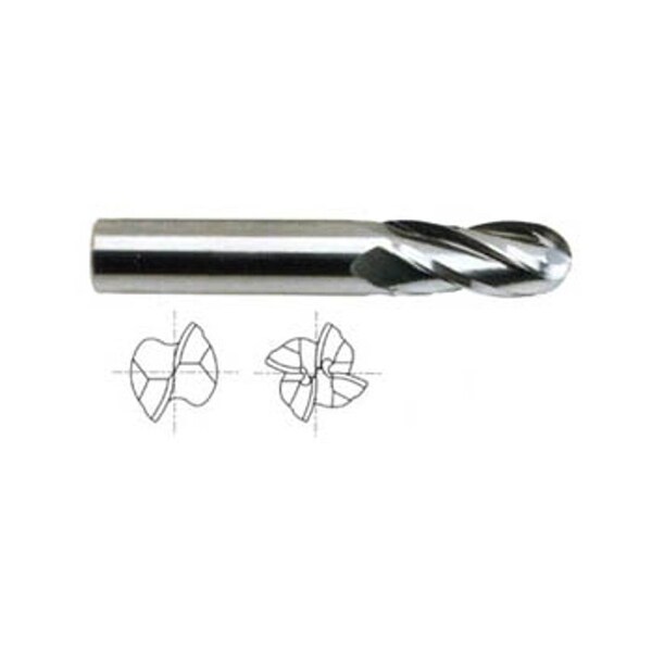 Yg-1 Tool 2 Flute Regular Length Ball Nose Tin Coated Carbide - 41565TN