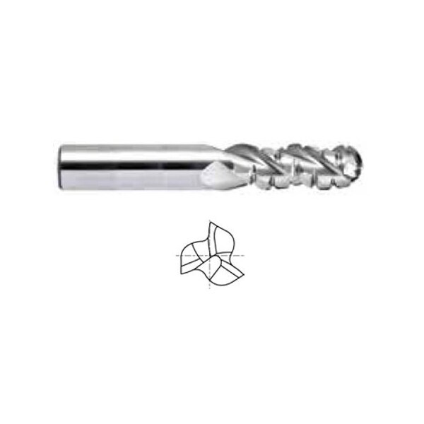 Yg-1 Tool 3 Flute 30 Degree Helix Ball Roughing Alu-Power Carbide End Mill - 45024