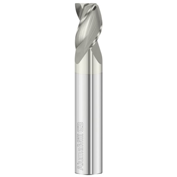 Fullerton Tool 3-Flute - 37.5° Helix - 3833 AlumaMill G3 HP End Mills, FC5, RH Spiral, Square, Stub, 1/8 - 27055