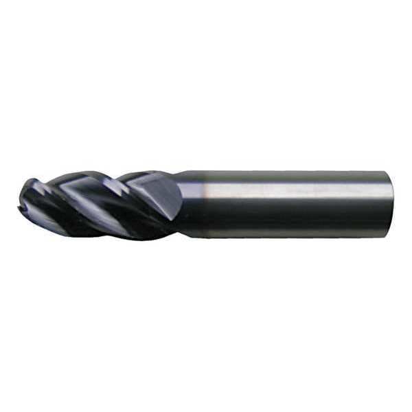 Cleveland 4-Flute Carbide HP VI Ball Nose End Mill Cleveland CEM-V-4B Bright 1/4"x1/4"x3/4"x2-1/2" - C60110