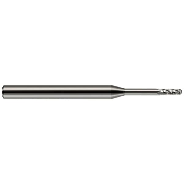 Harvey Tool Miniature End Mill - 4 Flute - Ball 0.1562" (5/32) Cutter DIA x 0.4700" Length of Cut - 76910