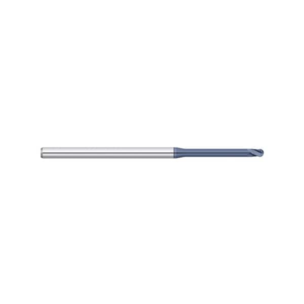 Kodiak Cutting Tools 0.025 3 Fl Long Reach Stub Flute Ball Nose Carbide End Mill w/ALTiN - 5568195