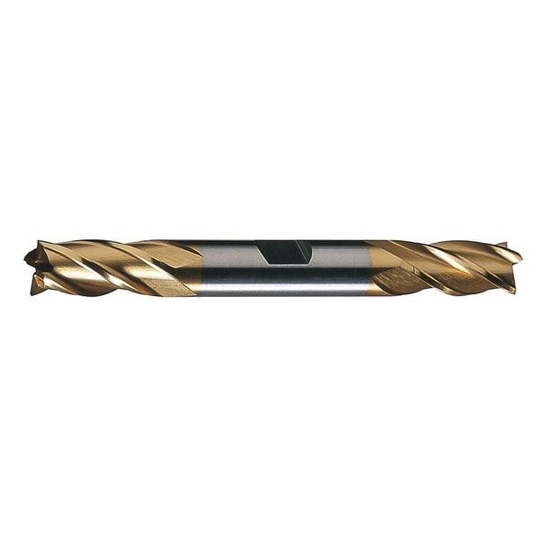 Cleveland 4-Flute HSS Center Cutting Square Double End MIll Cleveland HD-4C-TN TiN 9/32x3/8x11/16x3-3/8 - C33069