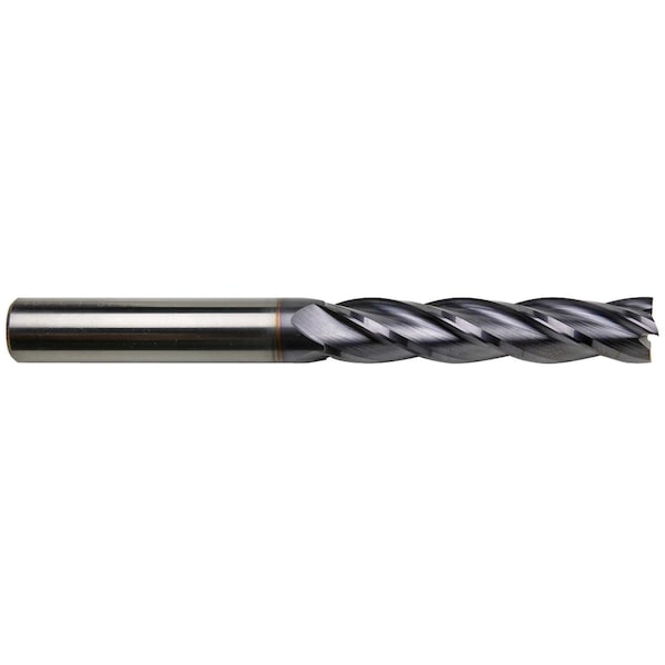 Gs Tooling 3/8" Diameter x 3/8" Shank 4-Flute Extra Long Length Yellow Series Carbide End Mills - 102558