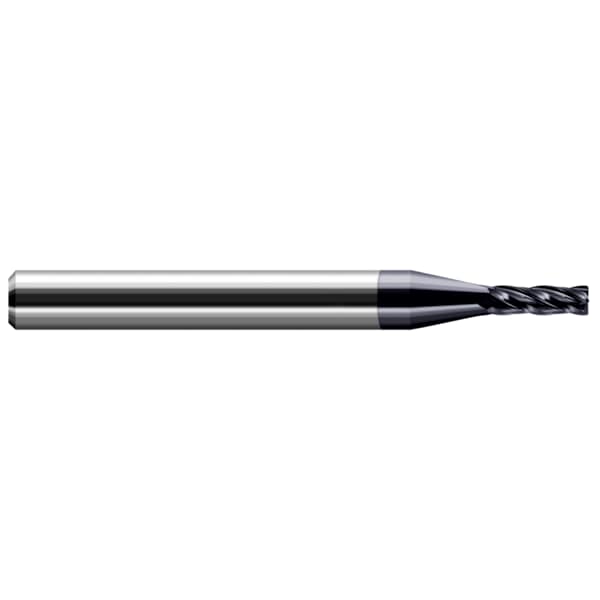Harvey Tool Miniature End Mill - 4 Flute - Corner Radius, 0.0600", Corner Radius: 0.0050" - 26360-C3
