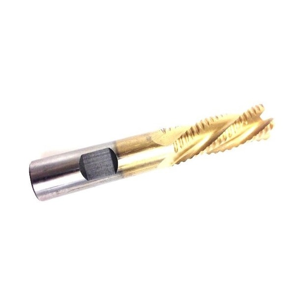 Hhip 1/2 X 1/2 X 3-1/4" 4 Flute TiN Coated M42 Cobalt Roughing End Mill - 8002-6733