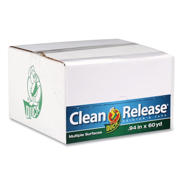 Cinta para pintor Duck Brand Clean Release, núcleo de 3", 0.94" x 60 yardas, azul, paquete de 24 - 284371.