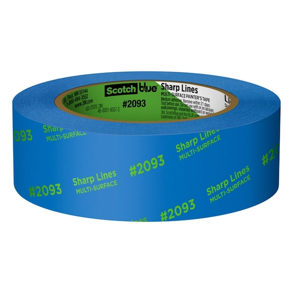 Cinta para pintor de mediana resistencia, azul, 141 pulgadas de ancho x 60 yardas de largo, 3 paquetes - 2093-36AC3 de 3M ScotchBlue.