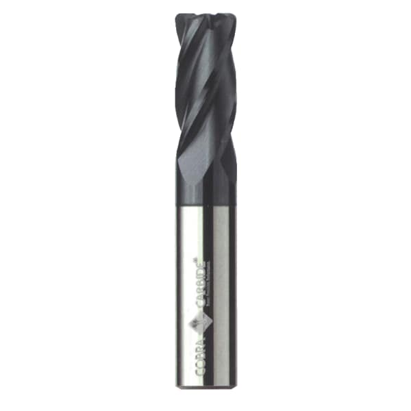 Cobra Carbide Endmill, Standard AlTiN Coated, 3/8, Overall Length: 2" - 23530