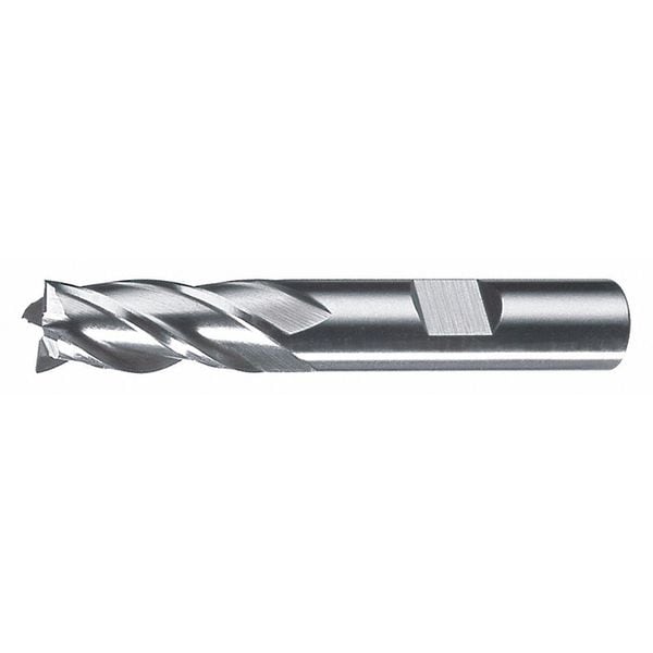 Cleveland 4-Flute HSS Center Cutting Square Single End Mill Cleveland HG-4MC Bright 9mmx3/8x3/4x2-1/2 - C75097