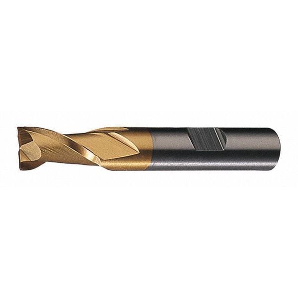 Cleveland 2-Flute HSS Keyway Tolerance Square Single End Mill Cleveland HG-2K-TN TiN 1/4x3/8x1/2x2-7/16 - C38935