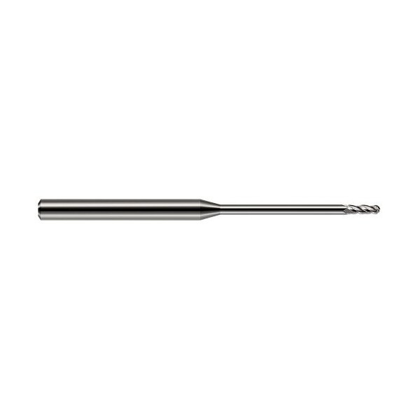Harvey Tool 0.062in. 1/16 Cutter dia x 0.186in. Length of Cut x 0.95in. Reach Carbide Ball End Mill, 2 Flutes - 753462