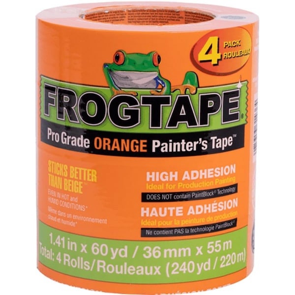 Cinta para pintor FrogTape Pro Grade de color naranja de Shurtape de 1.41 pulg. x 60 yardas - SHT242808