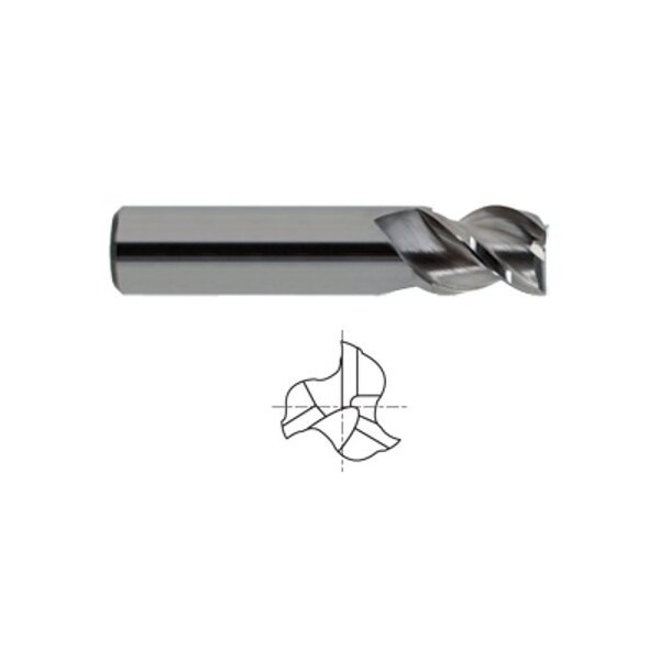 Yg-1 Tool 3 Flute Stub Length 45 Degree Helix Alu-Power - 25595