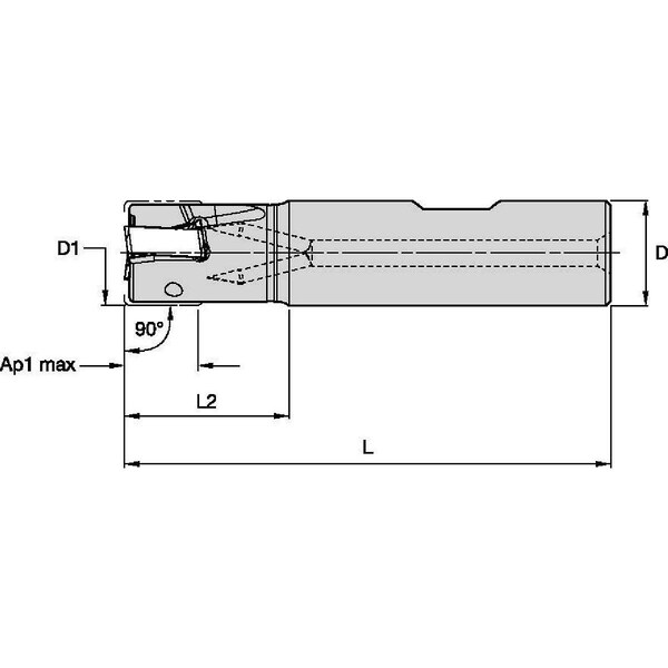 Widia Indexable Profiling End Mill, VSM490-10 Series, High Speed Steel, 10.00mm Depth of Cut - VSM490D025Z03B25XN10