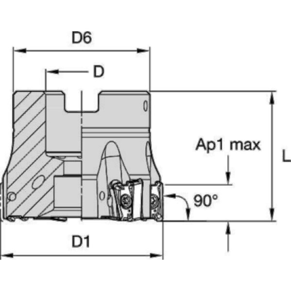 Widia Indexable Profiling End Mill, VSM490-10 Series, High Speed Steel, 10.00mm Depth of Cut - VSM490D063Z05S22XN10