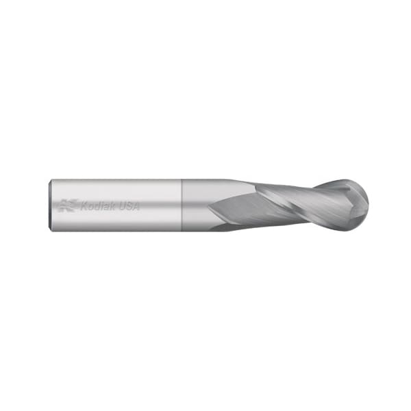 Kodiak Cutting Tools 11/64 2 Flute Carbide Endmill Single End Ball Nose TICN Coated - 5464393