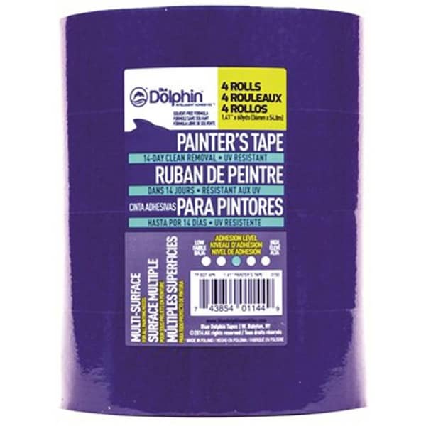 Cinta para pintor Blue Dolphin de Dendesigns 2 pulgadas azul 1.88 pulgadas x 60 yardas, paquete de 3 - DE3520200