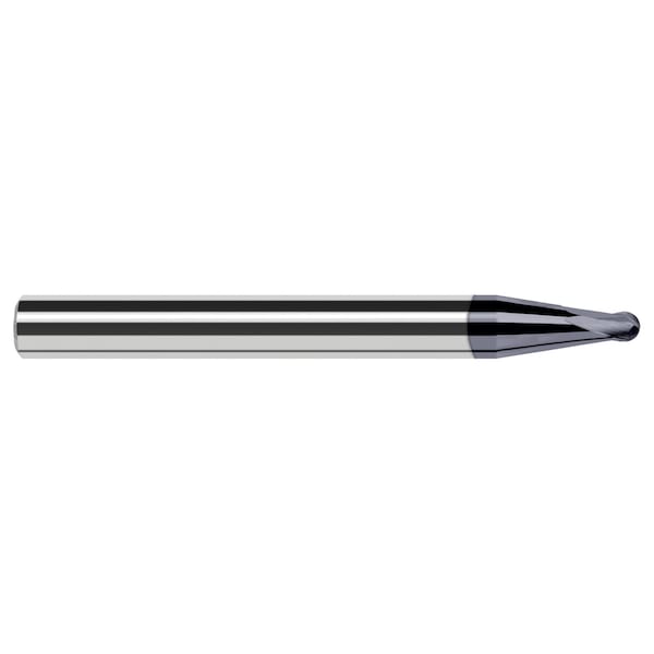 Harvey Tool High Helix End Mill for Medium Alloy Steels - Ball 0.0310" (1/32) Cutter DIA x 0.0250" Length of Cut - 774631-C6