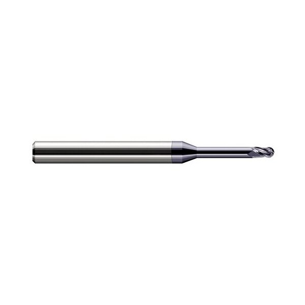 Harvey Tool 0.039in. 1 mm Cutter dia. x 0.059in. x 0.281in. 9/32 Reach Carbide Ball End Mill, 3 Flutes - 868239-C3