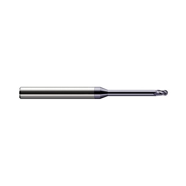 Harvey Tool 3/64 Cutter dia. x 0.0710 in. x 0.4800 in. Reach Carbide Ball End Mill, 4 Flutes, AlTiN Coated - 769247-C3