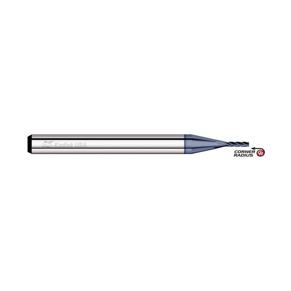 Kodiak Cutting Tools 0.078 Carbide Endmill 4 Flute Micro w/Corner Radius ALTIN Coated - 5520394
