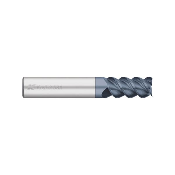 Kodiak Cutting Tools 3/4 3 Flute Carbide Endmill Single End 60 Deg. ALTIN Coated - 5443317