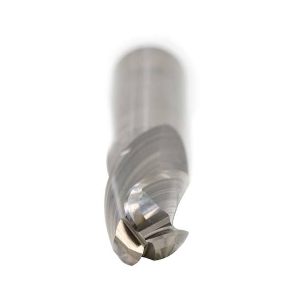 Gs Tooling 1/8" Diameter x 1/8" Shank 3-Flute Regular Length Ball Nose Blue Series Carbide End Mills - 101114