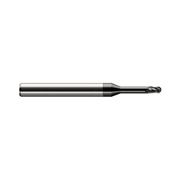 Harvey Tool .5mm Cutter dia. x 0.0300 in. x 0.1200 in. Reach Carbide Ball End Mill, 3 Flutes, diamond Coated - 860620-C4