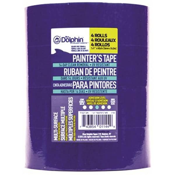 Cinta de pintor Hardware Express Blue Dolphin de 2 pulgadas, azul, 1.88 pulgadas x 60 yardas, paquete de 3 - 1030864