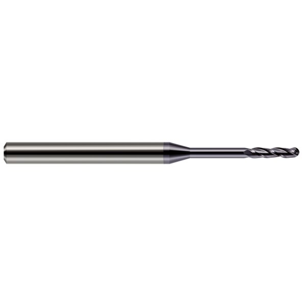 Harvey Tool Miniature End Mill - Ball - Long Reach, Long Flute, 0.0150" (1/64), Number of Flutes: 3 - 13815-C3