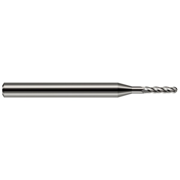 Harvey Tool Miniature End Mill - 4 Flute - Ball 0.1250" (1/8) Cutter DIA x 0.3750" (3/8) Length of Cut - 805808