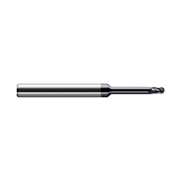 Harvey Tool 0.04 in. dia. x 0.06 in. x 0.3250 in. Reach Carbide Ball End Mill for Medium Alloy Steels, 4 Flutes - 56640-C3