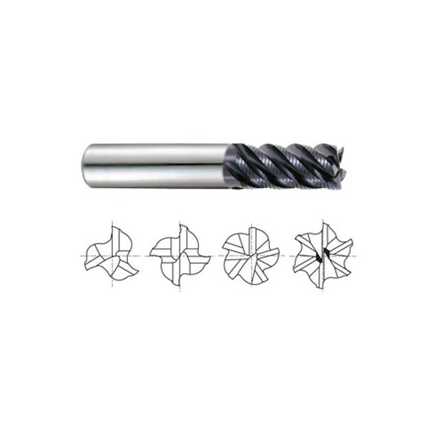 Yg-1 Tool 4 Flute Long Length 45 Deg Helix Rougher Jet-Power Carbide - 95111