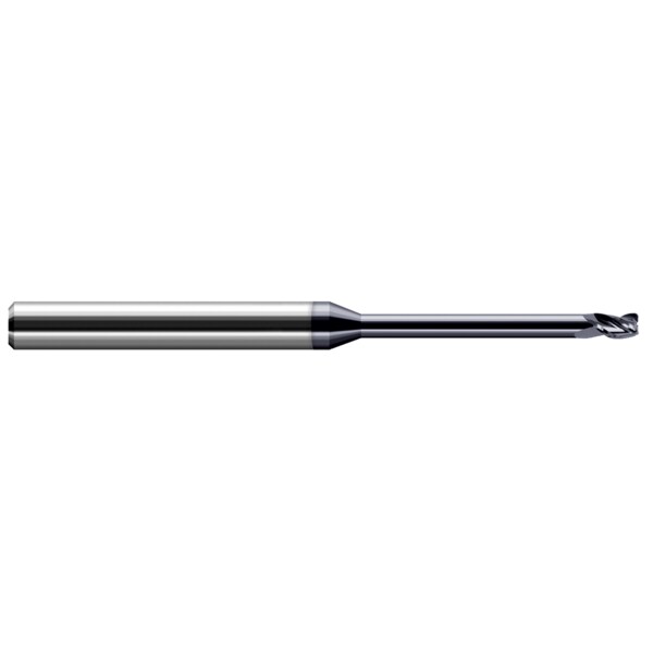 Harvey Tool Miniature End Mill - 3 Flute - Corner Radius, 0.0930" (3/32), Neck Dia.: 0.0915" - 923293-C3