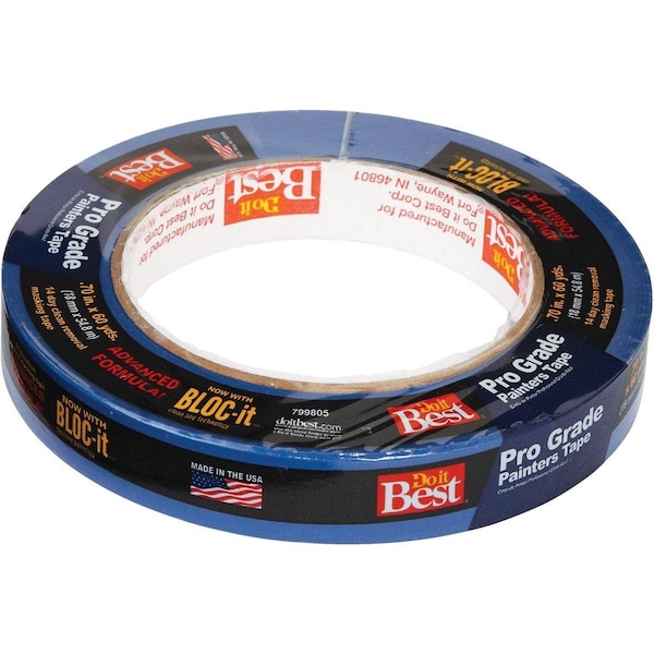 Cinta de enmascarar para pintor de grado profesional de 0.70 pulgadas x 60 yardas, color azul - 99611