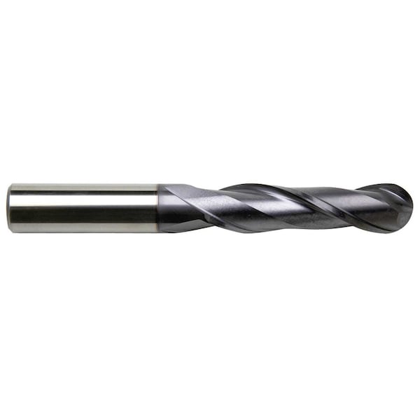 Gs Tooling 1" Diameter x 1" Shank 2-Flute Long Length Ball Nose Typhoon Red Series Carbide End Mills - 104683