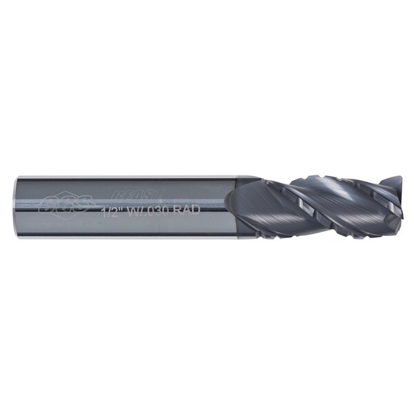 Cgs Tool The Beast Roughing End Mill 3Fl 3/16"Dia 5/8"Loc 2"Oal W/.020" Radius W/Altin - CR1303-ALTIN