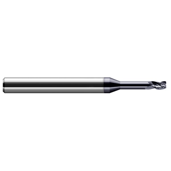 Harvey Tool Miniature End Mill - 3 Flute - Corner Radius, 0.0600", Material - Machining: Carbide - 37160-C3