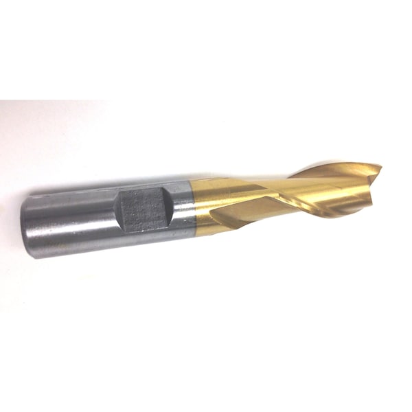 Hhip 1/2 X 1/2" TiN 2 Flute High Speed Steel Center Cut Single End Mill - 5826-0501