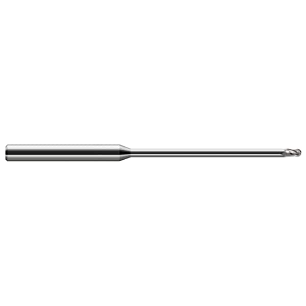 Harvey Tool Miniature End Mill - Ball - Long Reach, Stub Flute, 0.0930" (3/32), Finish - Machining: Uncoated - 59493