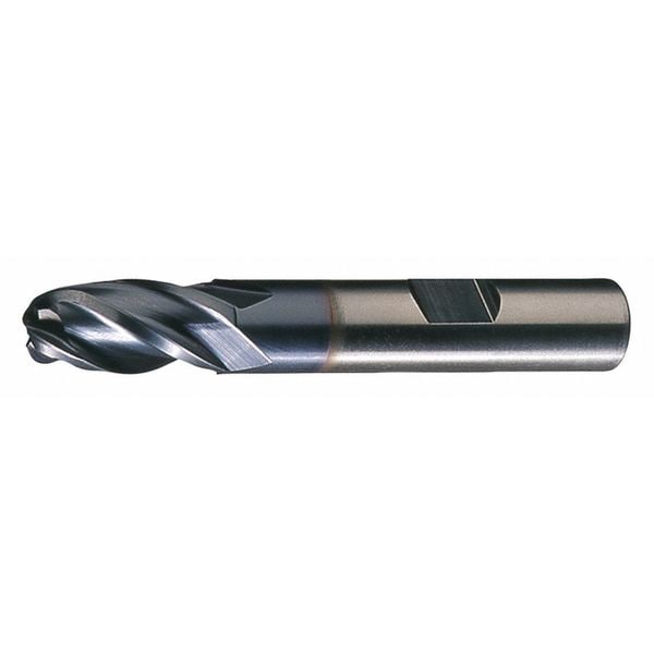Cleveland 4-Flute HSS Ball Nose Single End MIll Cleveland HG-4B-TC TiCN 1-1/4x1-1/4x4x6-1/2 - C33342