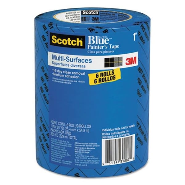 3M División de Cinta Comercial. Mmm209024Evp Cinta de enmascarar para pintores de 1 pulgada; Azul - 51141318875