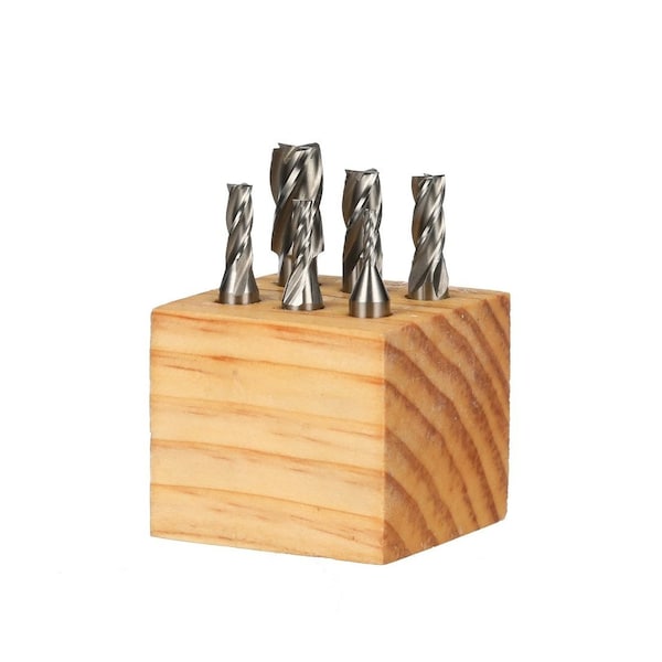 Hhip 6 Piece 4 Flute High Speed Steel End Mill Set With 3/8" Shank - 8000-0002