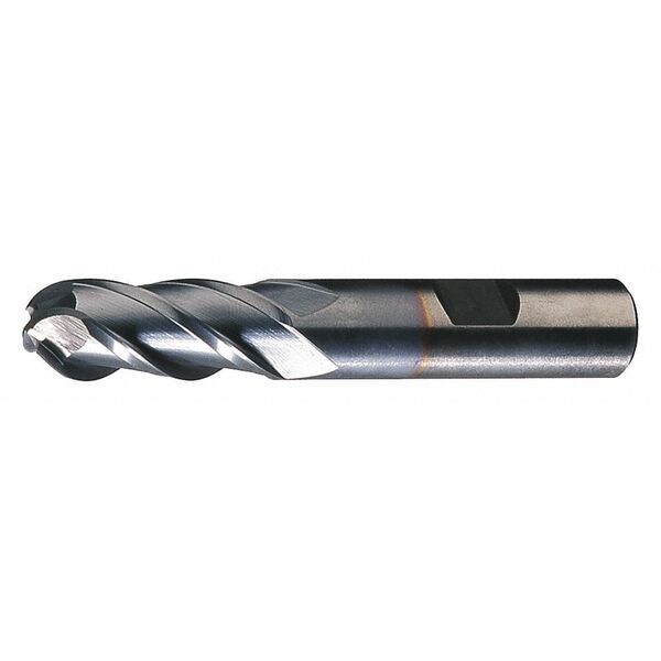 Cleveland 4-Flute PM+ HSS-E Ball Nose Single Finishing End Mill Cleveland PM-4B-TC TiCN 3/16x3/8x1/2x2-3/8 - C32058