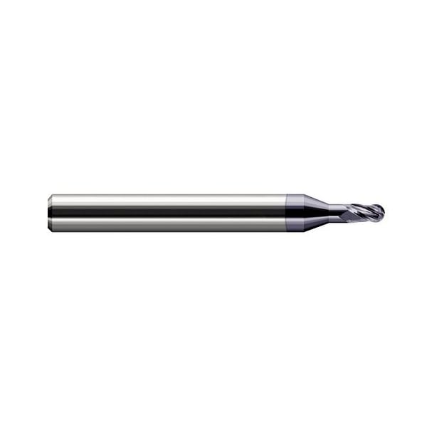 Harvey Tool 1/8 in. Cutter dia. x 0.1870 in. 3/16 x 3/8 in. Reach Carbide Ball End Mill, 4 Flutes - 751908-C3