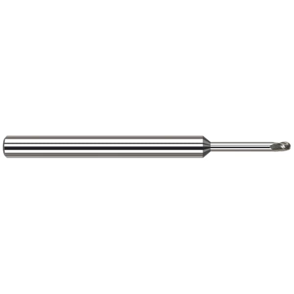 Harvey Tool End Mill for Aluminum Alloys - Ball, 0.2500" (1/4), Neck Dia.: 0.2460" - 54516